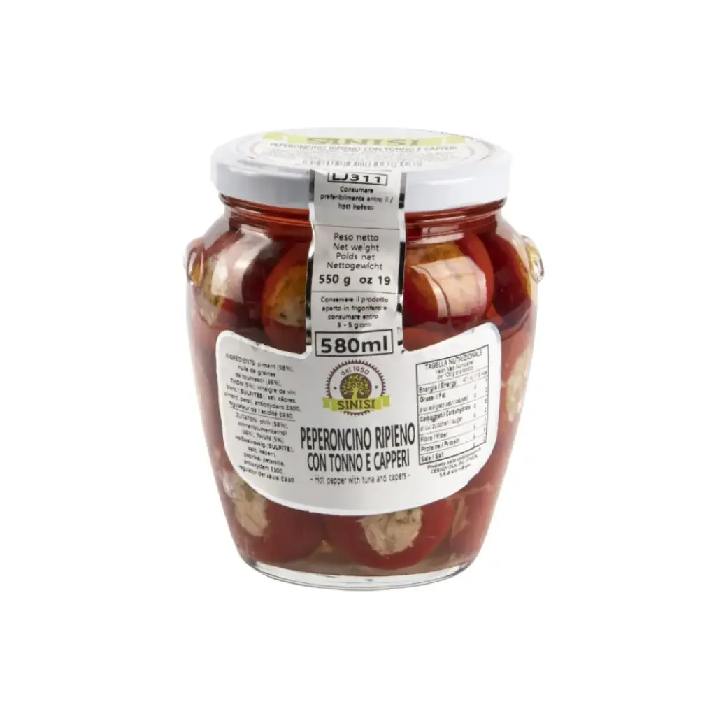 [PP001] Sinisi Peppers Stuffed with Tuna and Capers 580g/Jar