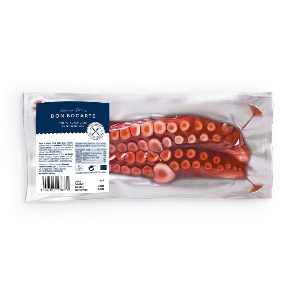 [SF078] Don Bocarte Octopus Tentacles Cooked in Juice 2pcs/Pack 250/350g